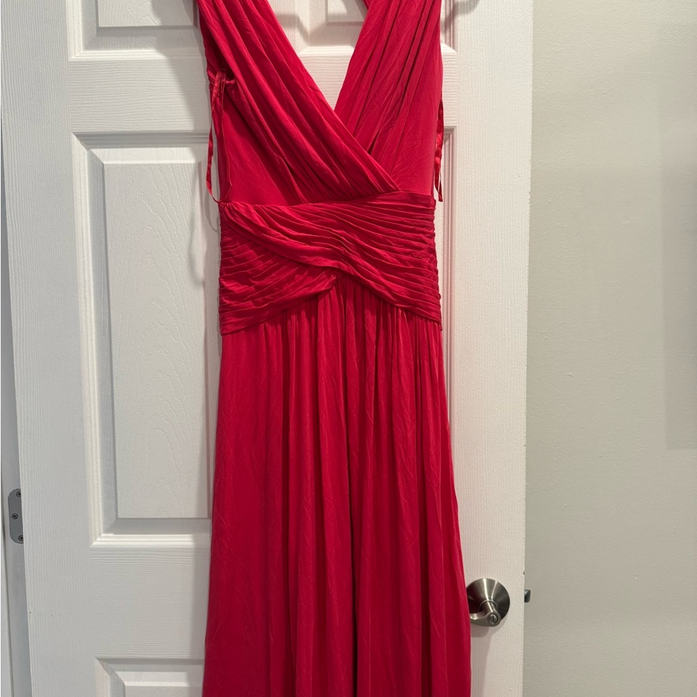 BCBGMaxAzria Vibrant Red Backless Dress